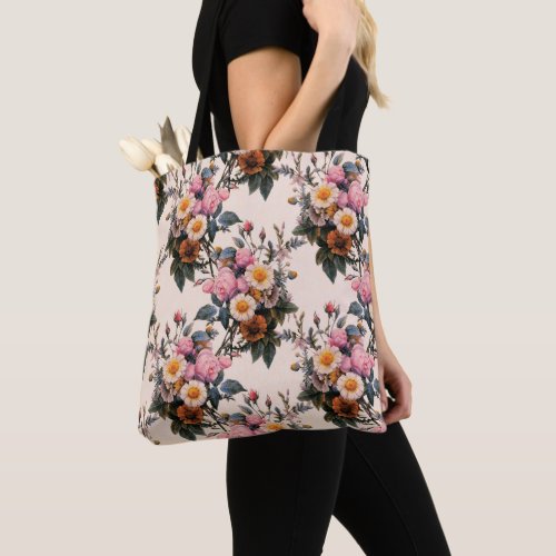 Garden Pink And Yellow Rose Tote Bag