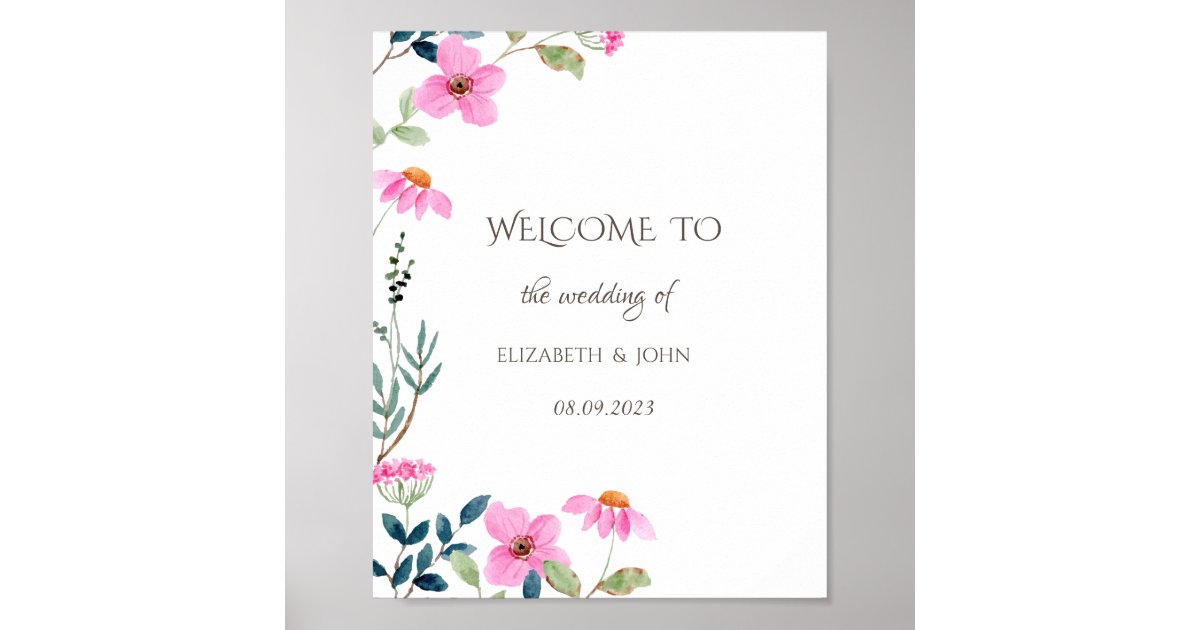 Garden Pink Flowers Poster | Zazzle