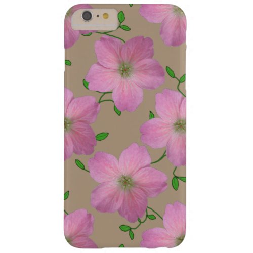 Garden Pink Geranium Flower on any Color Barely There iPhone 6 Plus Case