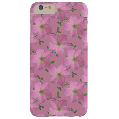 Garden Pink Geranium Flower on any Color Barely There iPhone 6 Plus Case
