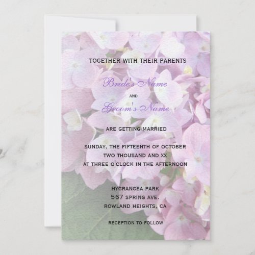 Garden Hydrangeas Wedding Invitation