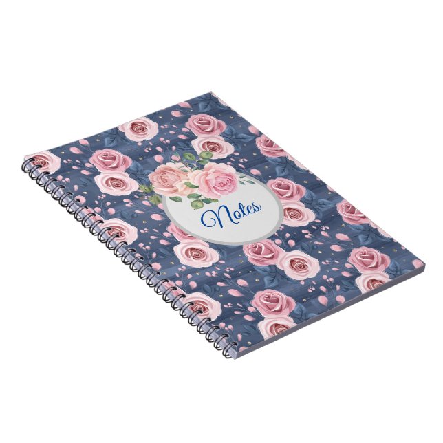 Garden Pink Roses Notebook (Right Side)
