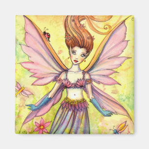 Garden Pixie Fairy and Ladybug Magnet