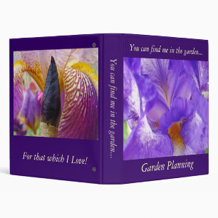Garden Planning binder Purple Iris Flowers Irises