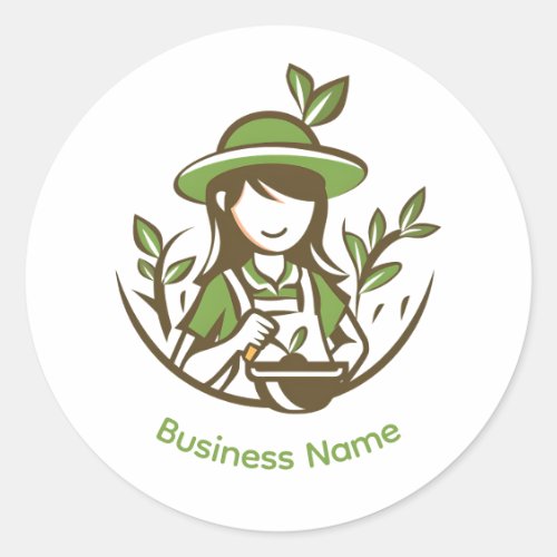 Garden Plant Business Custom Gardener Gardening Classic Round Sticker