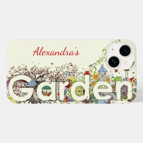 Garden plants and Animals Personalized Case_Mate iPhone 14 Case