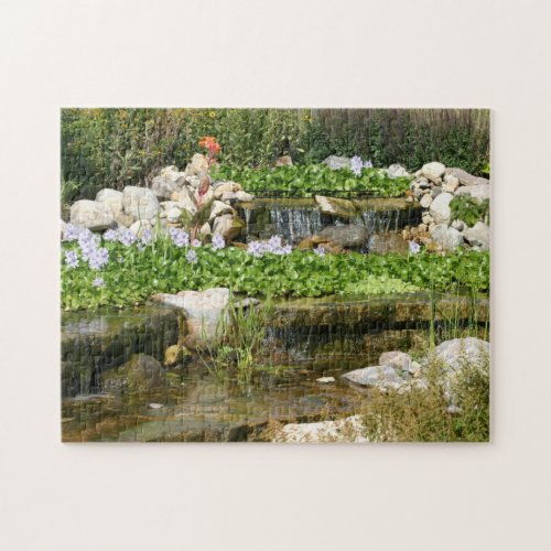 Garden Pond Beautiful Tranquil Scenic Photography Jigsaw Puzzle