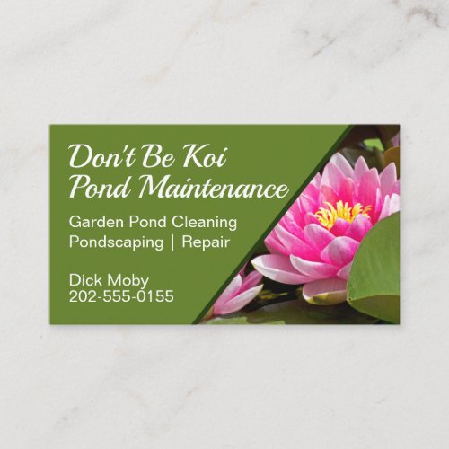 Garden Pond Maintenance Business Card