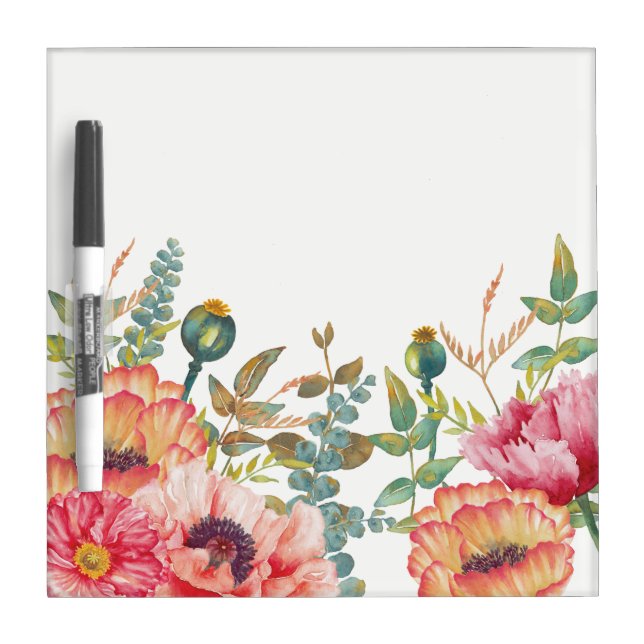 Garden Poppies Dry Erase Board (Front)