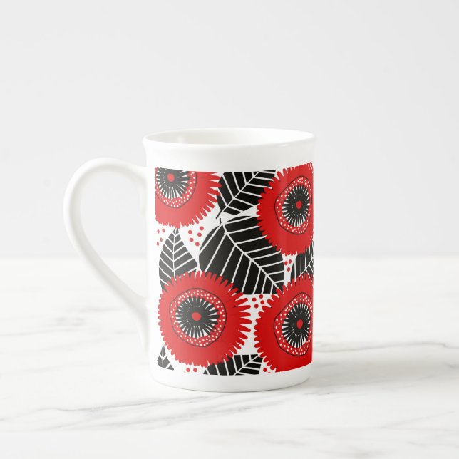 Garden Poppy Flowers Specialty Mug (Left)