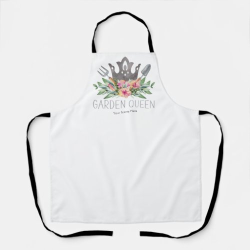 Garden Queen Boho Watercolor Gardener Apron