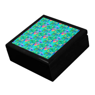 Garden Quilt Painting with Hydrangea and Blues Gift Box