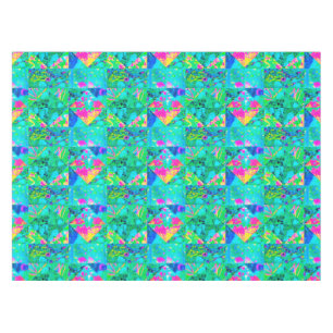 Garden Quilt Painting with Hydrangea and Blues Tablecloth
