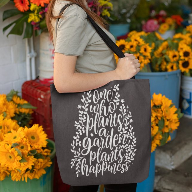 Garden Quote Hand Lettered Doodles Tote Bag (Creator Uploaded)