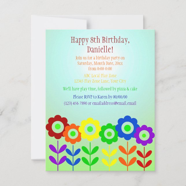 Garden Rainbow Invitation (Front)