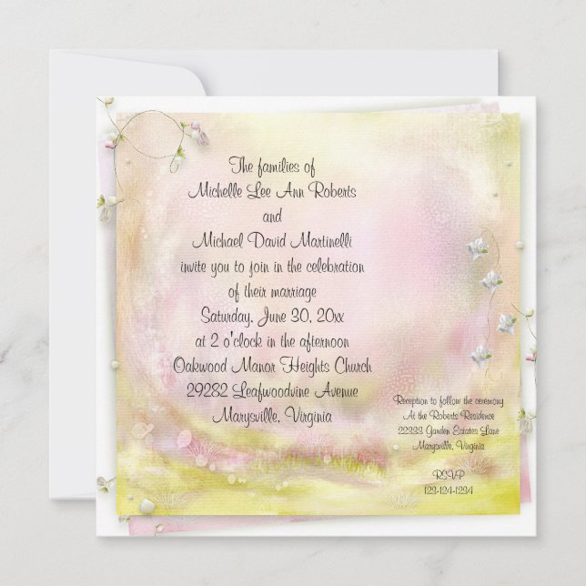 Garden Romance Square Wedding Invitation (Front)