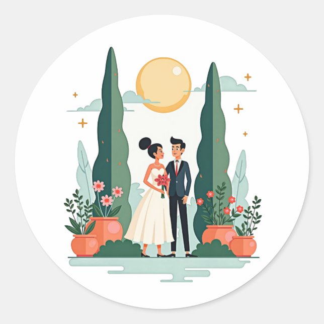 Garden Romance Wedding Stickers (Front)