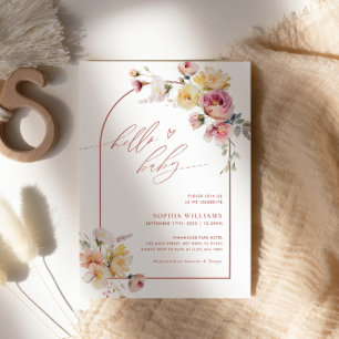 Garden Rose Baby Shower Invite Boho Baby Shower