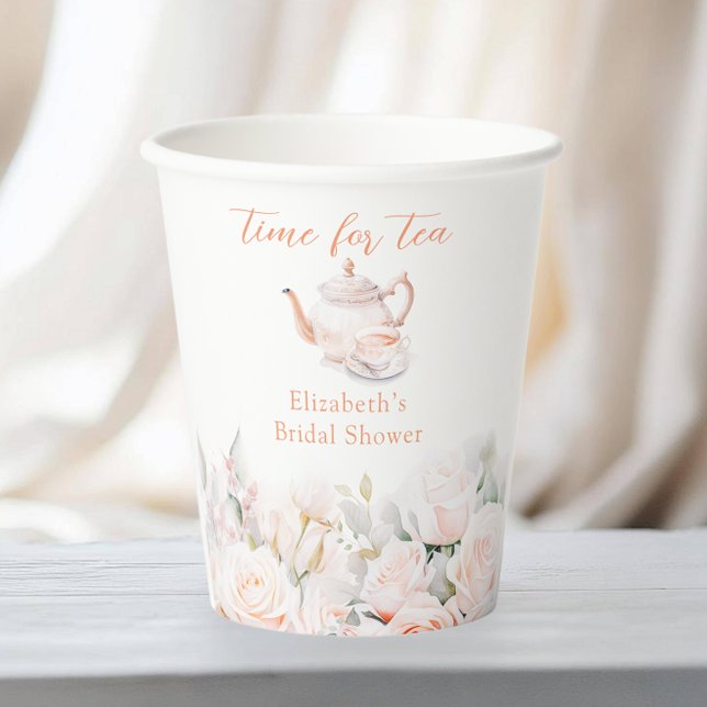 Garden Rose Bridal Shower Tea Party  Paper Cups (Creator Uploaded)