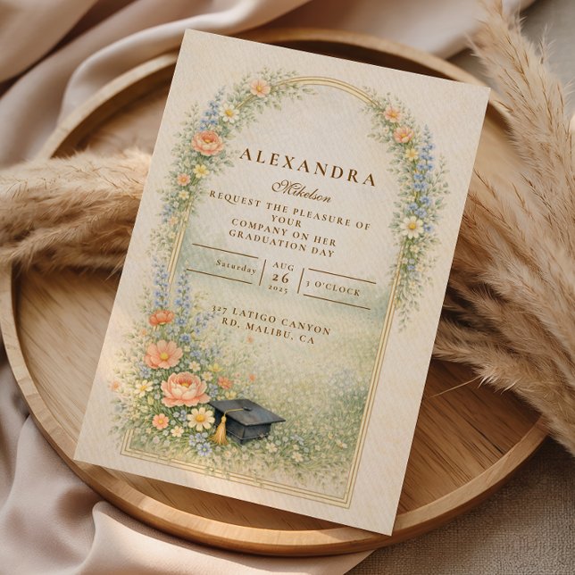 Garden Rose Graduation Celebration Invitation (Creator Uploaded)
