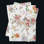 Garden Rose Romantic Floral Watercolor Wrapping Paper Sheets<br><div class="desc">Wrapping paper sheets featuring garden rose florals in watercolor. Perfect for any occasion.</div>