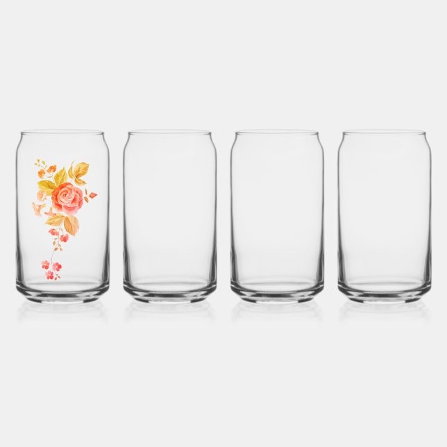 Garden roses Centifolia roses Floral design  Can Glass (Front)