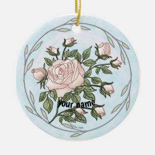 Garden roses ceramic ornament
