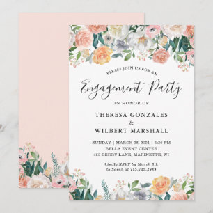 Garden Roses Engagement Party Invitation