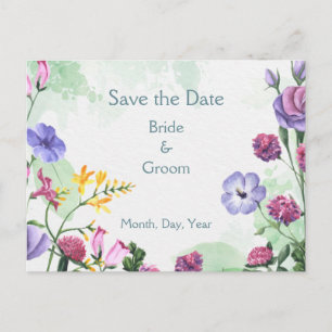 Garden Roses Flowers Save the Date Announcement Postcard