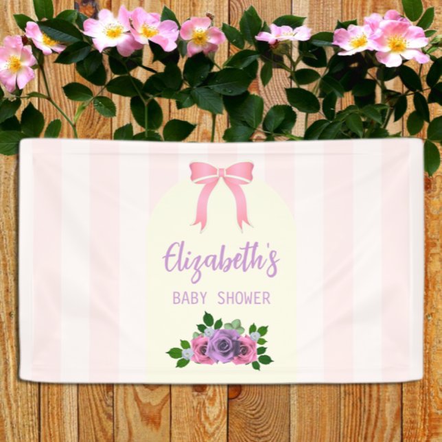 Garden Roses Pink Baby Shower Banner (Creator Uploaded)
