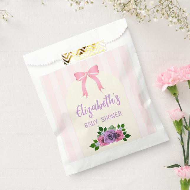 Garden Roses Pink Baby Shower Favor Bag (Sealed)