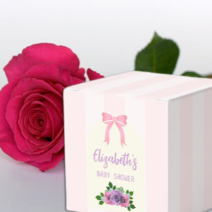 Garden Roses Pink Baby Shower Favor Boxes