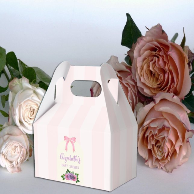 Garden Roses Pink Baby Shower Favor Boxes (Creator Uploaded)