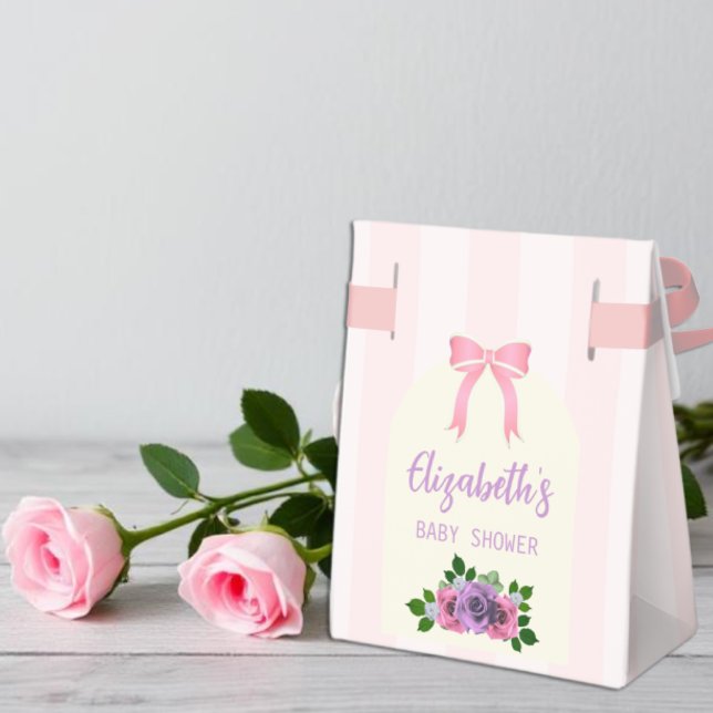 Garden Roses Pink Baby Shower Favor Boxes (Creator Uploaded)