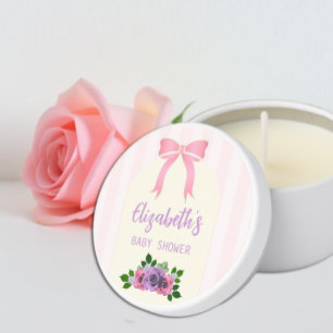 Garden Roses Pink Baby Shower Mini Candle Favors
