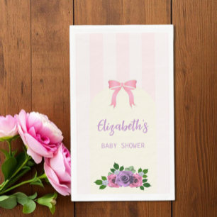 Garden Roses Pink Baby Shower Paper Guest Towels