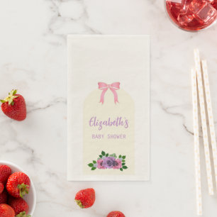 Garden Roses Pink Baby Shower Paper Guest Towels