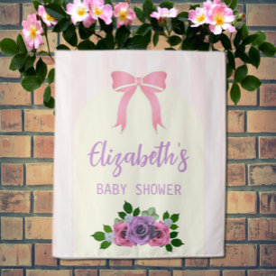 Garden Roses Pink Baby Shower Tapestry