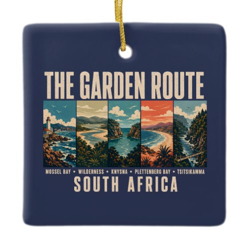 Garden Route South Africa Illustration Vintage Ceramic Ornament