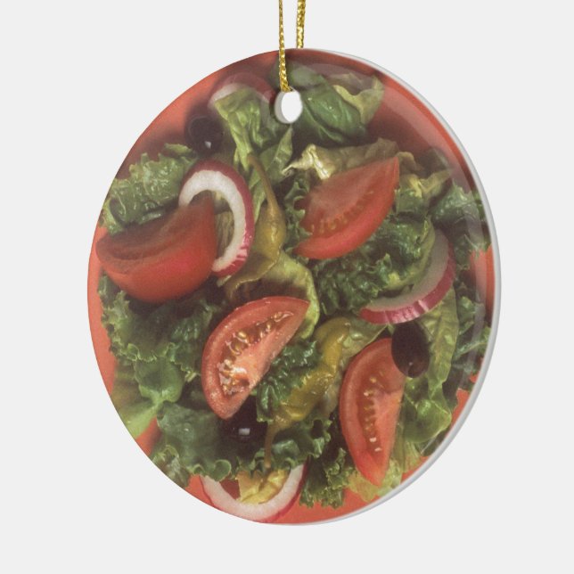 Garden Salad Ceramic Ornament (Left)