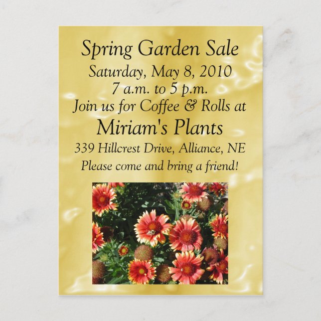Garden Sale Postcard (Front)