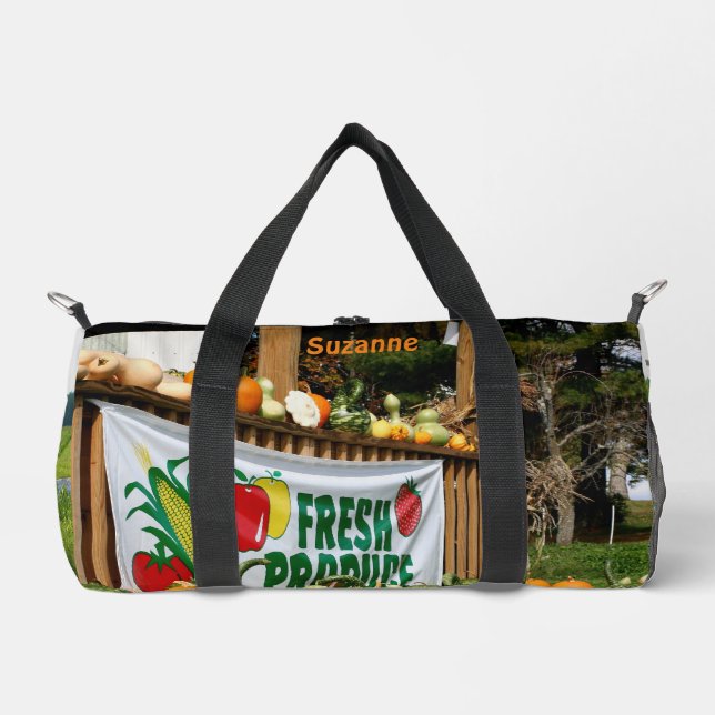 Garden Scarecrow Farm Produce Personalized  Duffle Bag (Front)