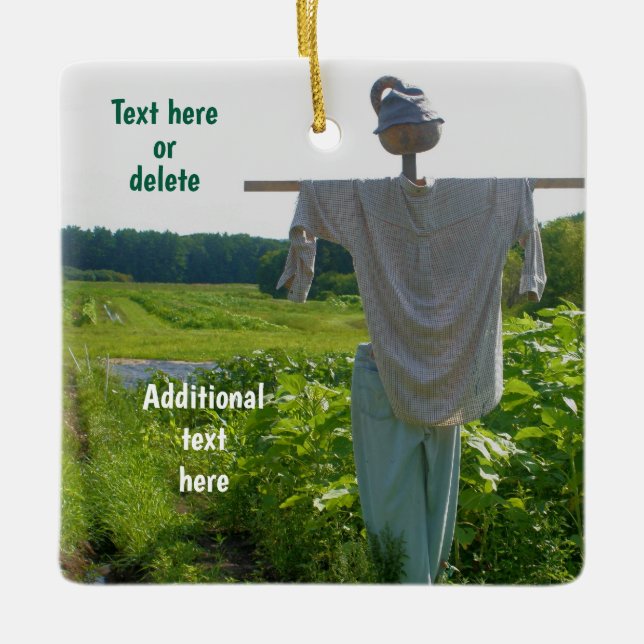  Garden Scarecrow Nature Personalized Ceramic Ornament (Front)