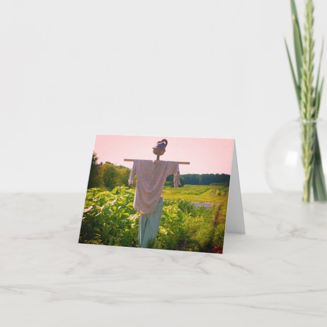 Garden Scarecrow Personalized Note Card (Front)