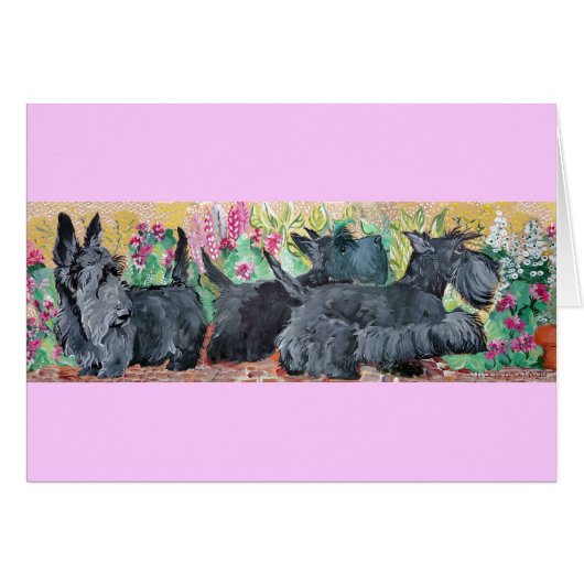 Garden Scottish Terriers Cards (Front Horizontal)