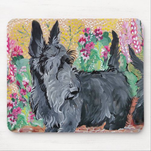 Garden Scottish Terriers Mouse Pad