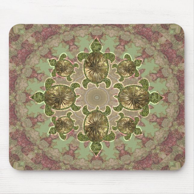 Garden Sea Turtle Pattern Mousepad (Front)