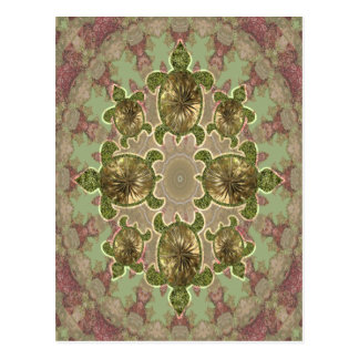 Garden Sea Turtle Pattern Postcard