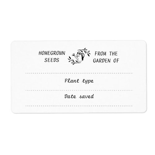 Garden Seed Saver Packet Plant Type Label