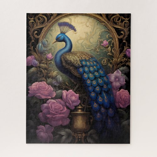 Garden Serenade Peacock in Fairy Wonderland Jigsaw Puzzle